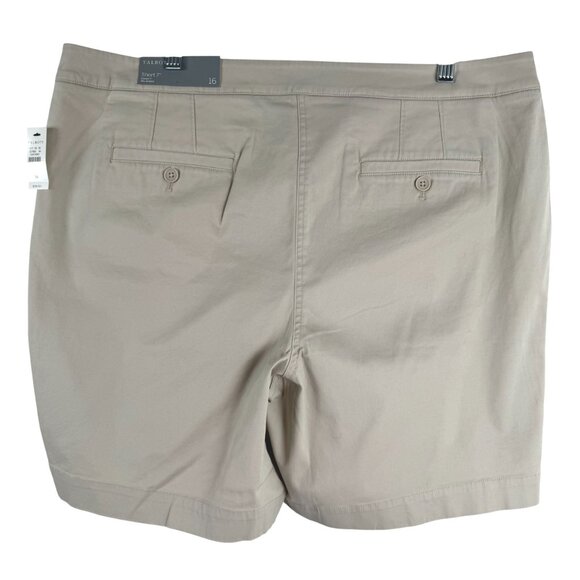 Talbots Shorts Size 16 Beige Khaki Buttons Cotton Spandex Stretch NWT SS-2082 - Picture 5 of 11